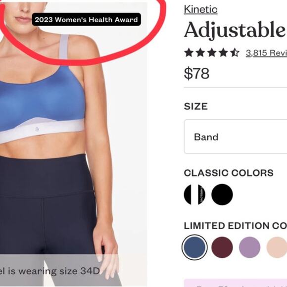 EUC ThirdLove Kinetic Adjustable Sports Bra in Lilac Blush $78 Size 34DDD / 34E - Picture 9 of 11